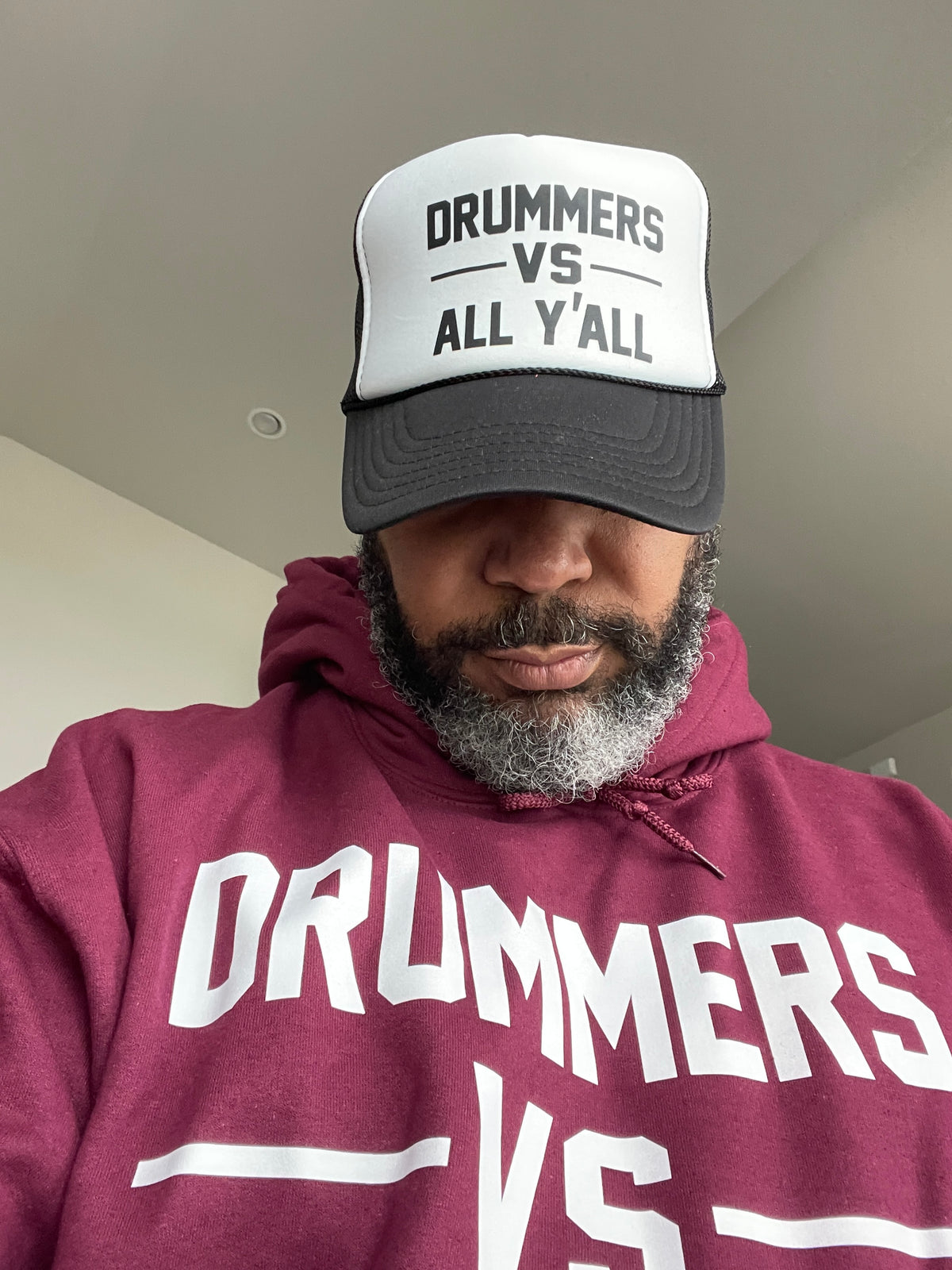DRUMMERS VS ALL Y’ALL trucker (black)