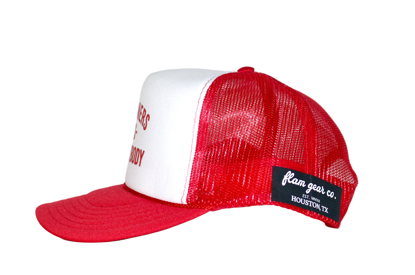 DRUMMERS VS EVERYBODY TRUCKER HAT(RED)