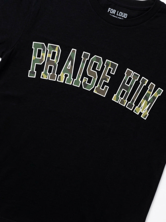 PRAISE HIM TEE(black/camo)