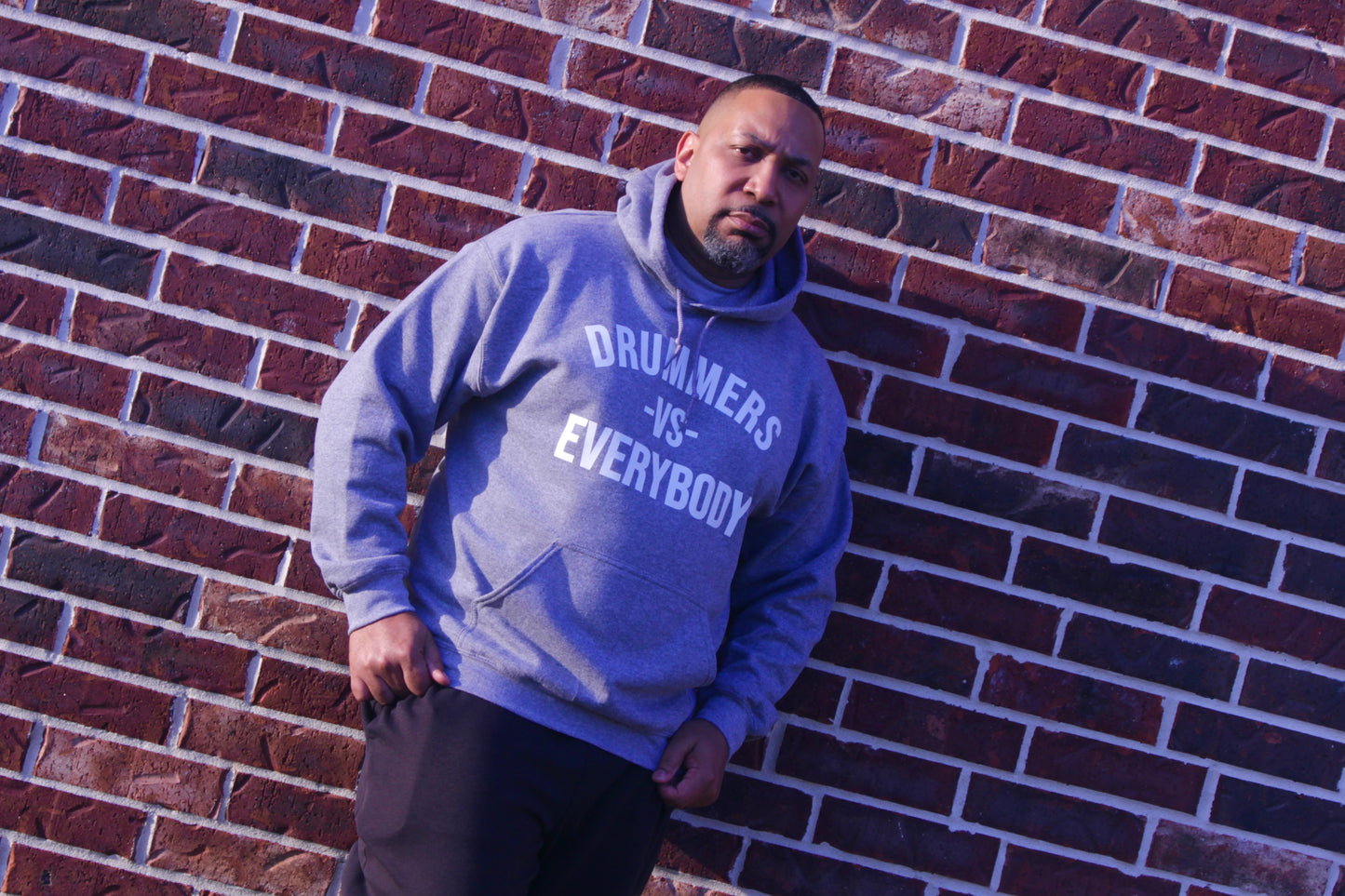 DRUMMERS VS EVERYBODY HOODIE(grey)