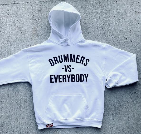 DRUMMERS VS EVERYBODY HOODIE(arctic white)