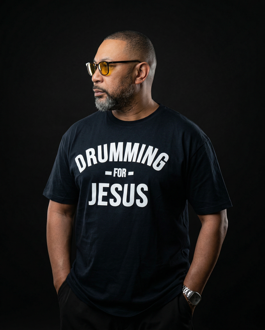 DRUMMING FOR JESUS tee (black)
