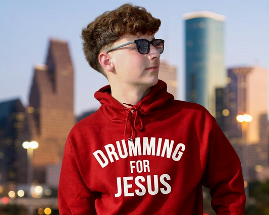DRUMMING FOR JESUS HOODIE (red)