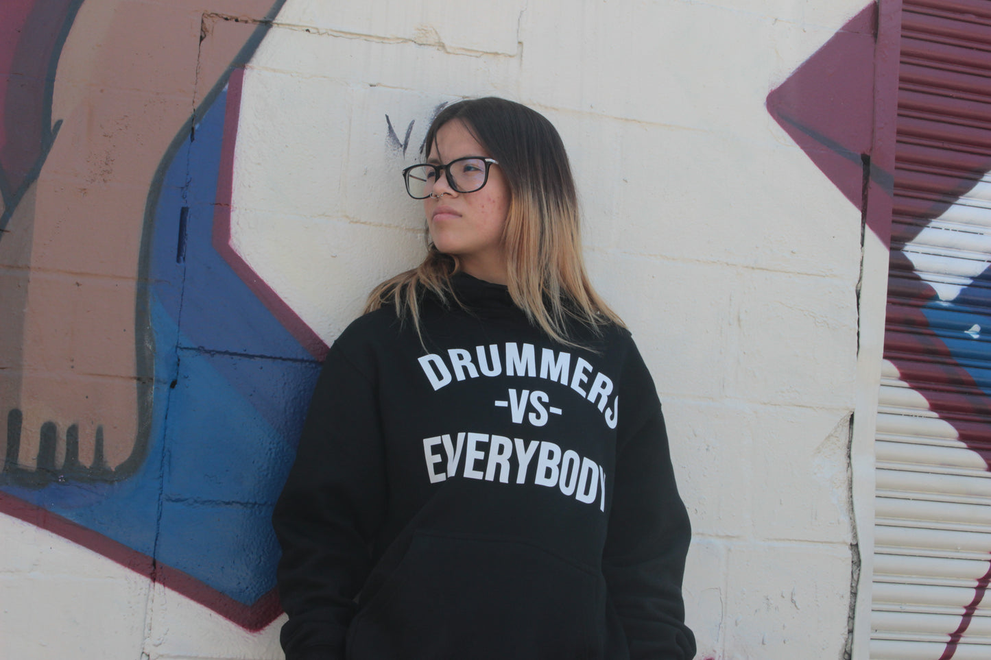 DRUMMERS VS EVERYBODY HOODIE(black)