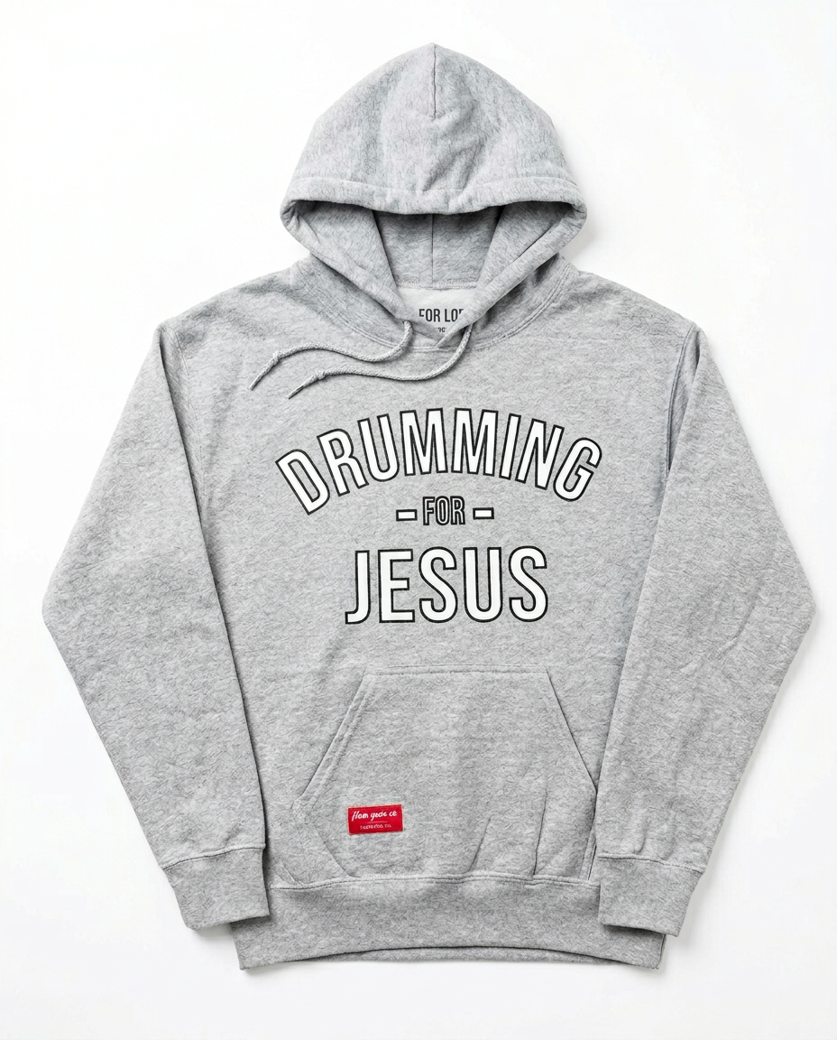 DRUMMING FOR JESUS (heather grey)