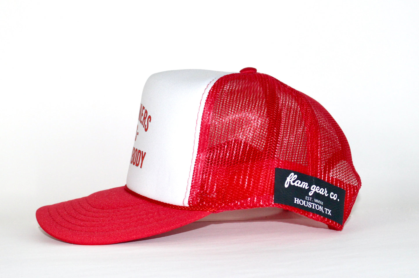 DRUMMERS VS EVERYBODY TRUCKER HAT(RED)