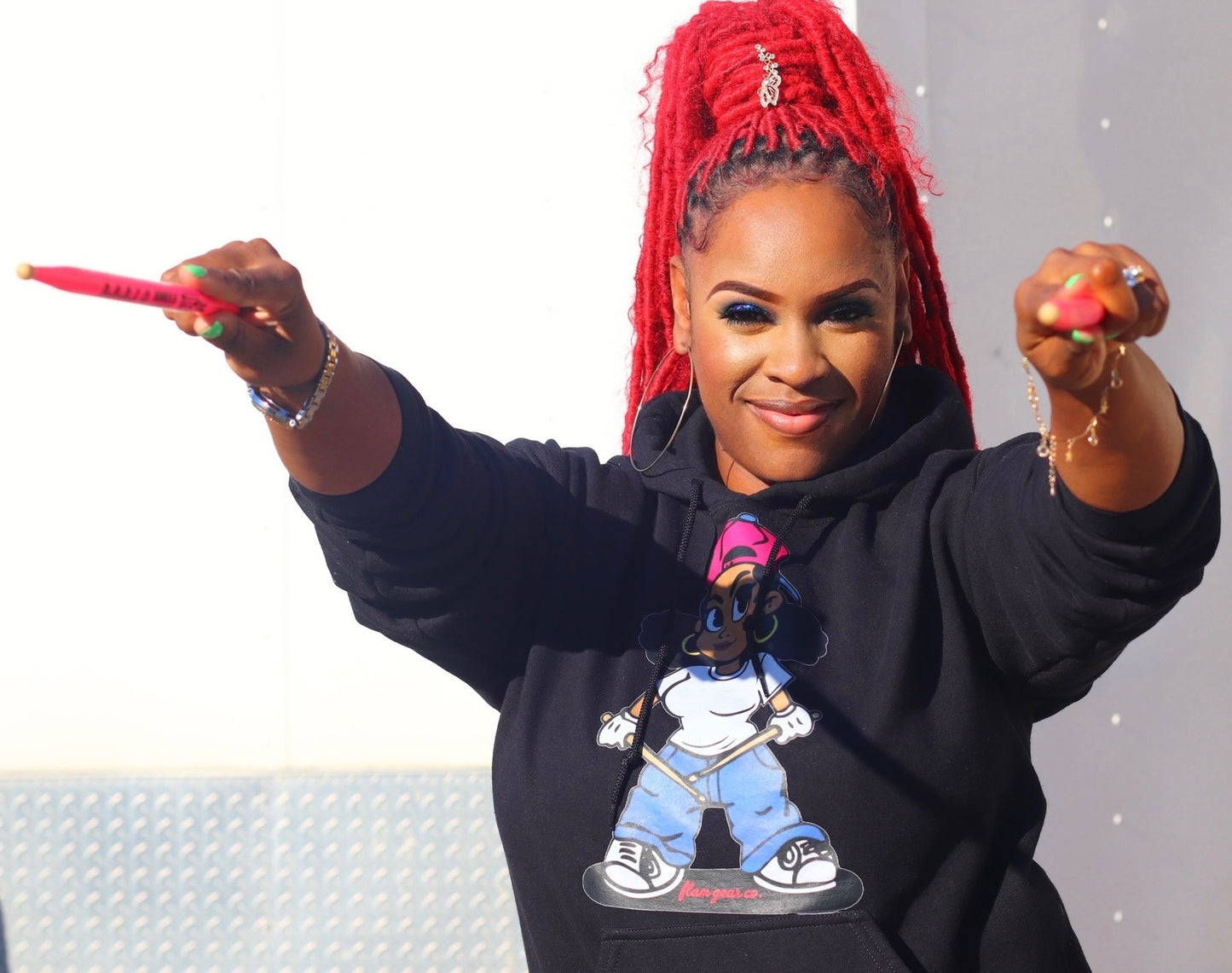 FLAMGIRL HOODIE(black)