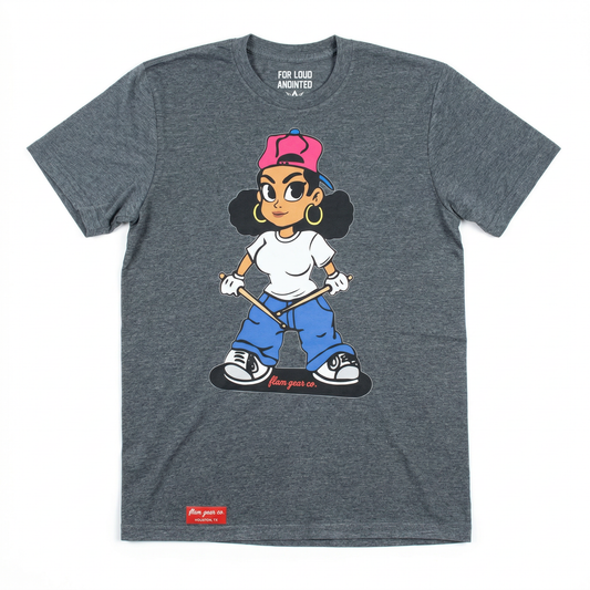 FLAMGIRL Tshirt (dark heather grey)