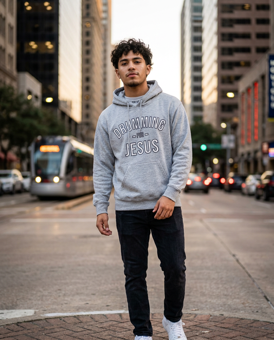 DRUMMING FOR JESUS (heather grey)