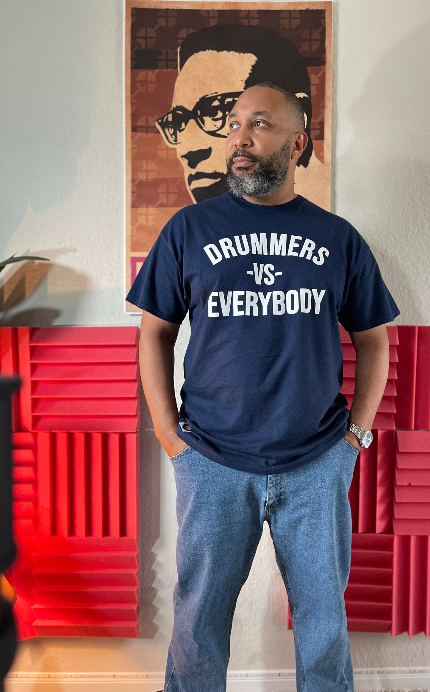 DRUMMERS VS EVERYBODY TEE (navy blue)