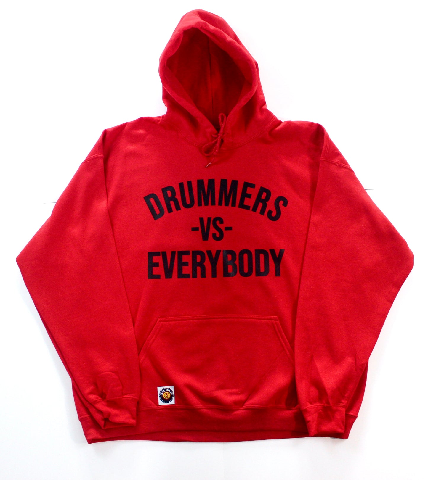 DRUMMERS VS EVERYBODY hoodie (Red/Black)