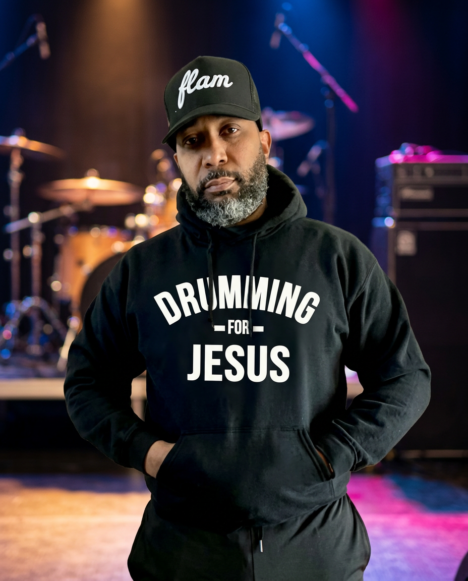 DRUMMING FOR JESUS HOODIE (black)