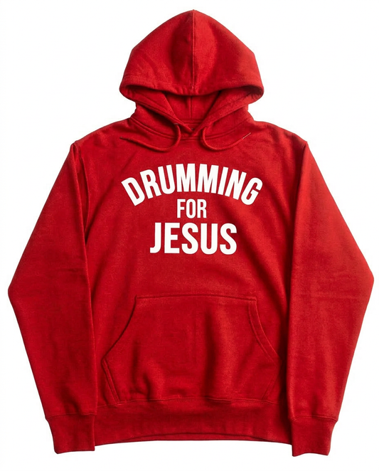 DRUMMING FOR JESUS HOODIE (red)