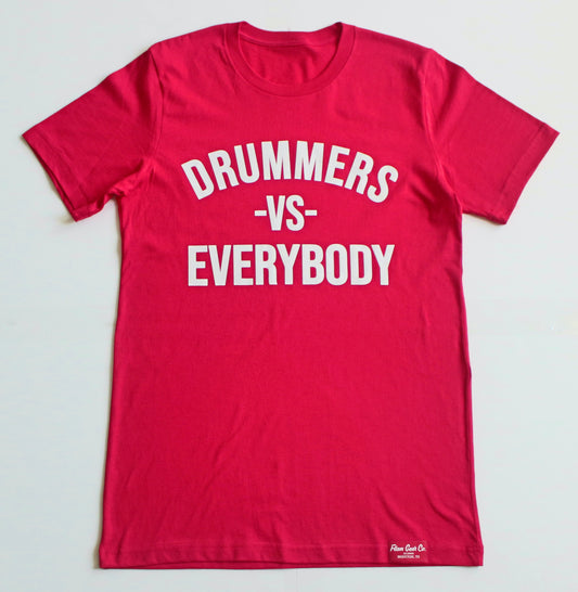 DRUMMERS VS EVERYBODY TEE(red)
